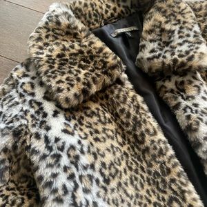 Leopard faux fur reaction coat